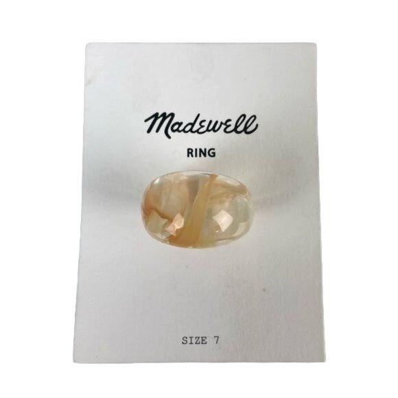 Madewell Jewelry - Madewell Acrylic Sz 7 Ring, Peach/Orange Swirl Design